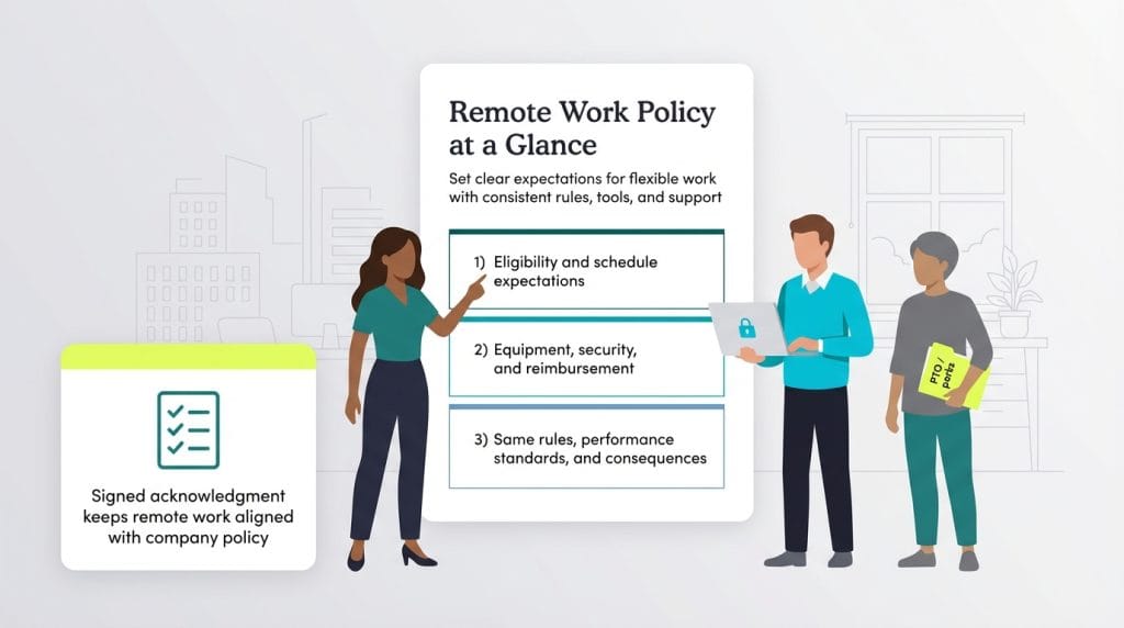 Remote work policy graphic