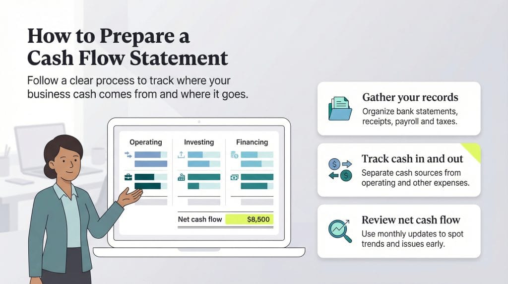 how to prep a cash flow statement