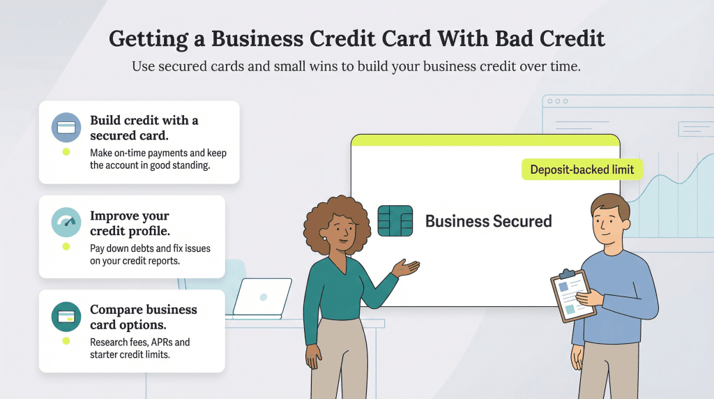 how to get a business card with bad credit