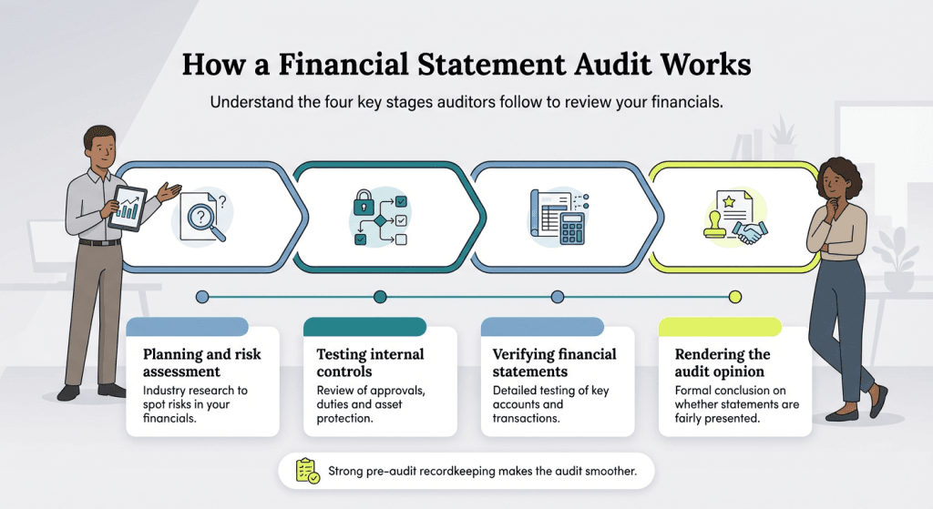 Financial audit process graphic