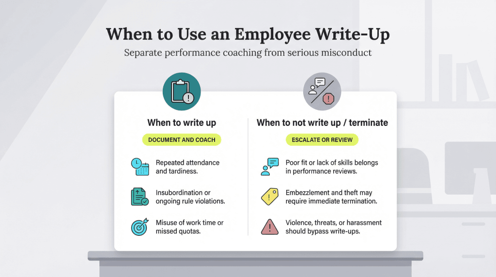 when to use an employee write-up