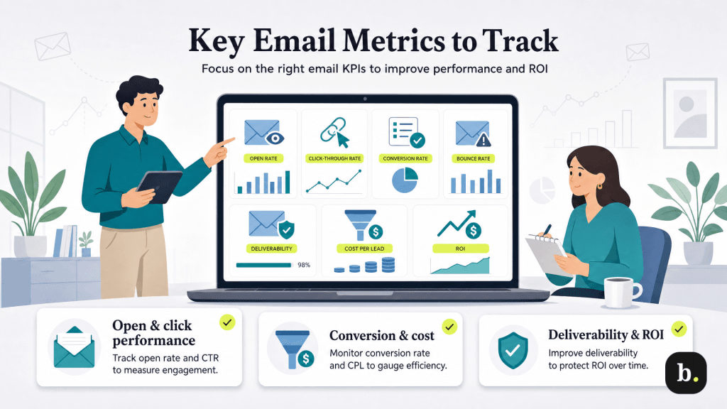 Key email metrics to track graphic
