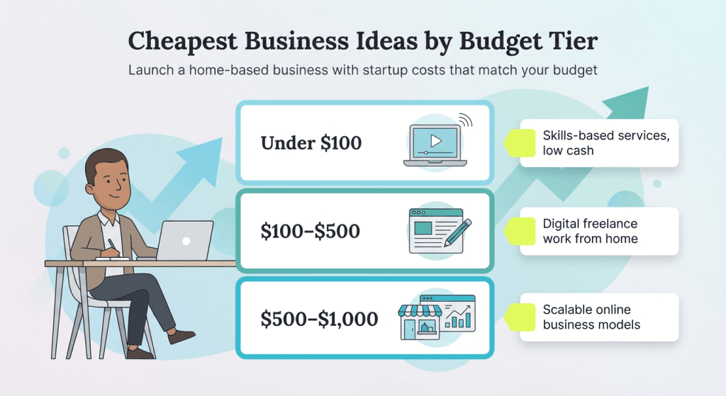 cheap business ideas graphic