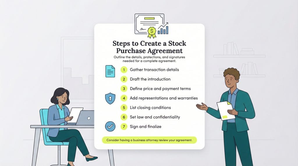 creating a stock purchase agreement