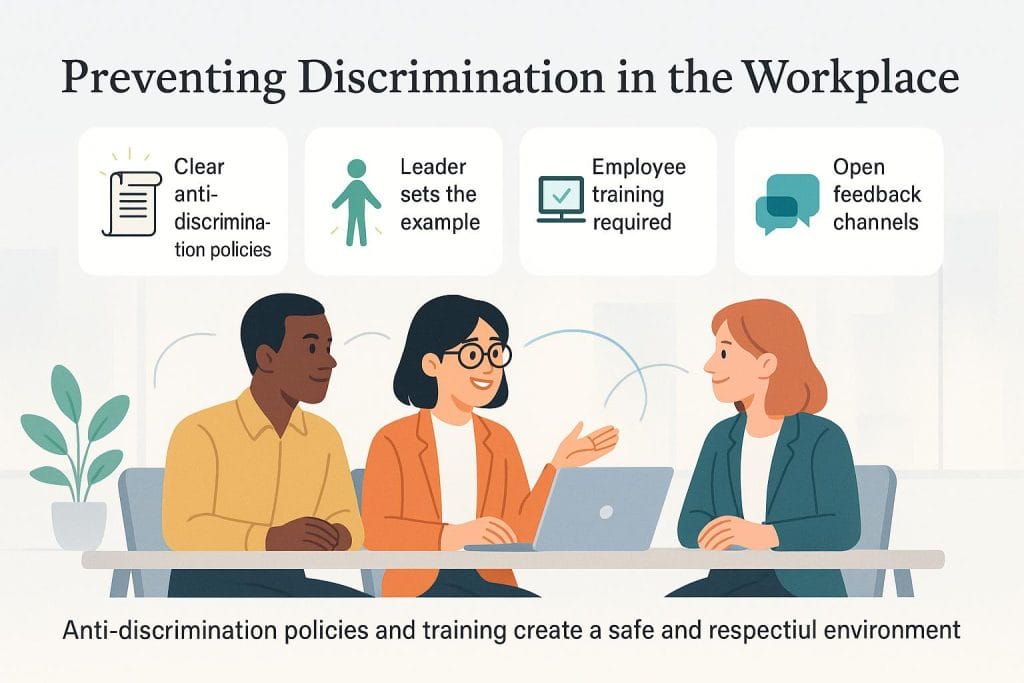 Infographic about preventing workplace discrimination