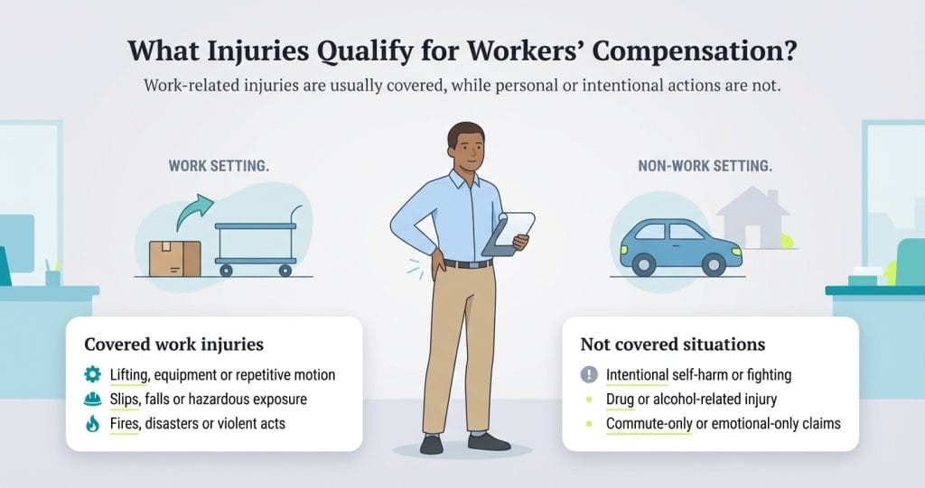 worker's comp qualifying injuries graphic
