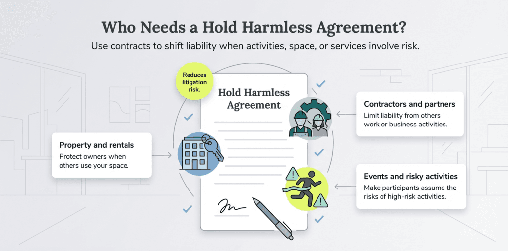 who needs a holds harmless agreement