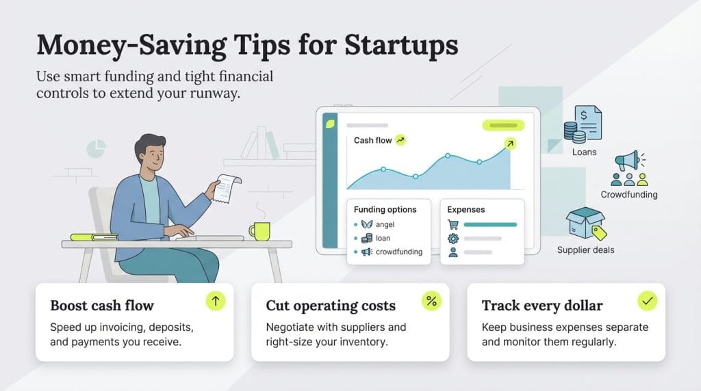 startup money saving tips