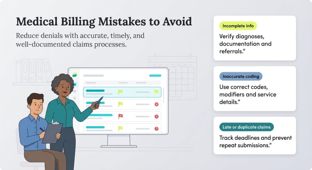 medical billing mistakes graphic