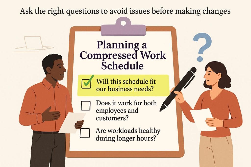 Planning a compressed work schedule graphic