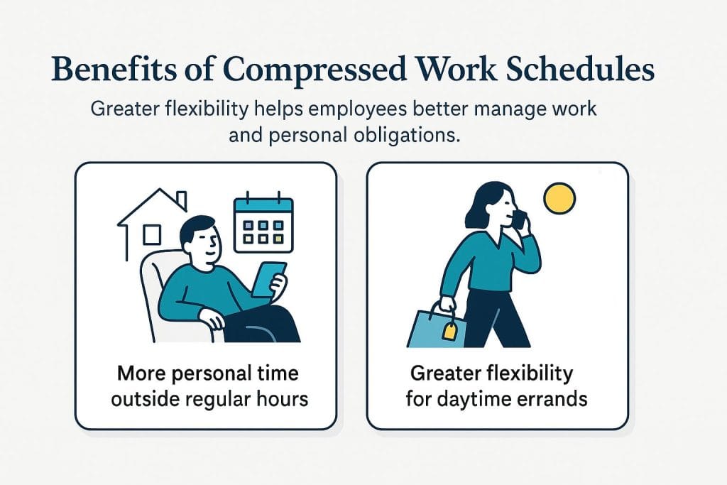 Benefits of a compressed work schedule graphic