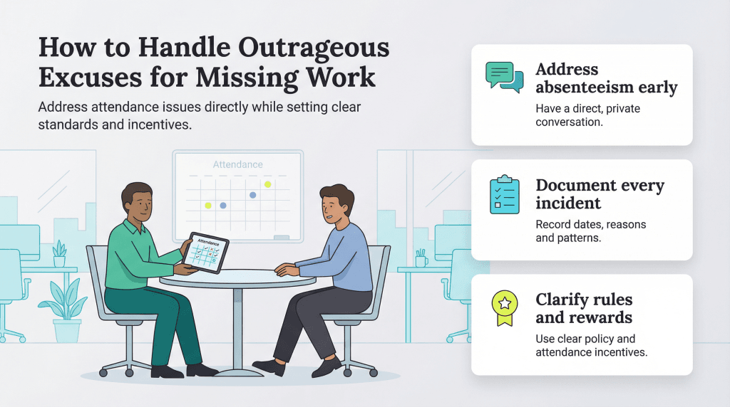 how to handle outrageous excuses for missing work