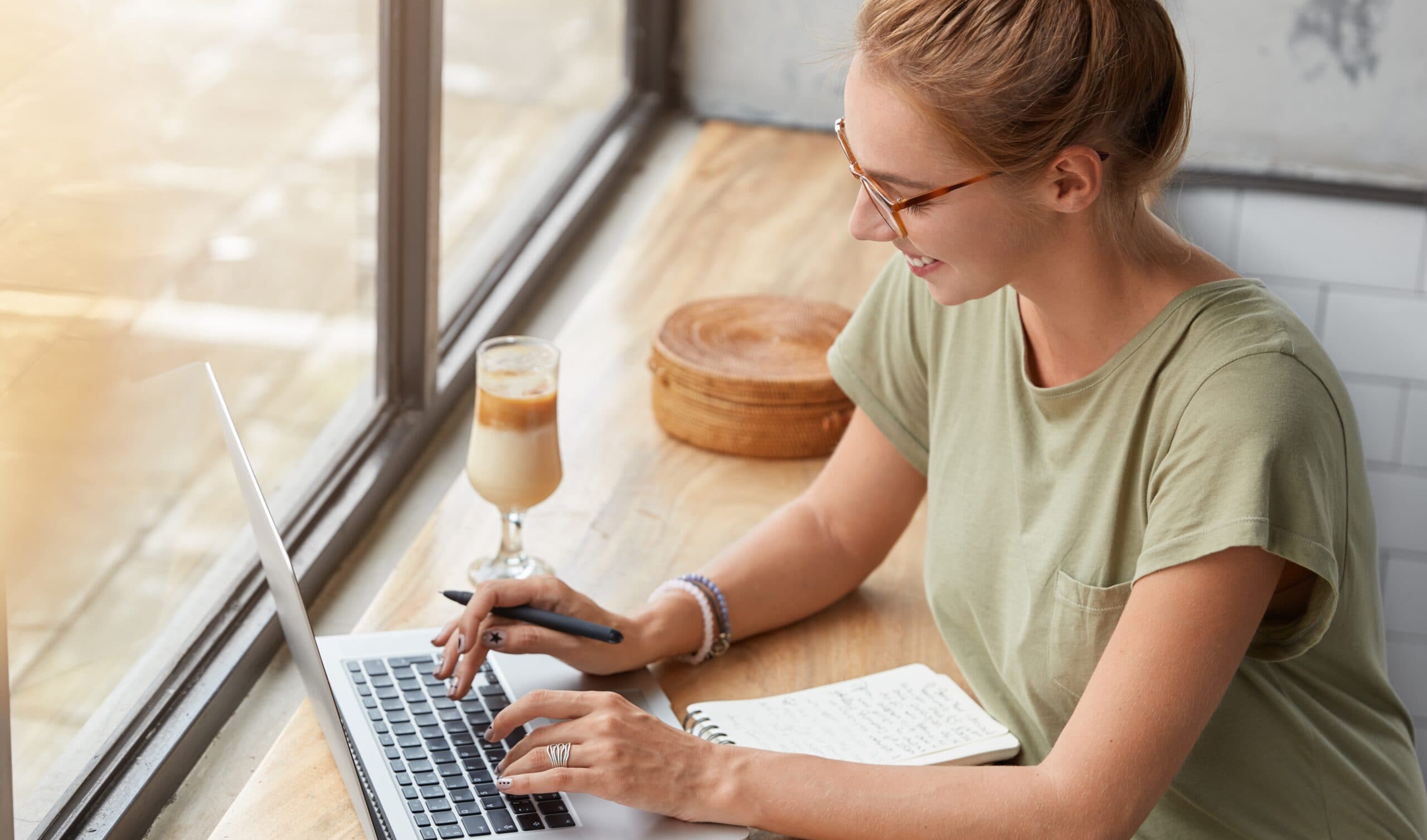 woman working from home on a laptop