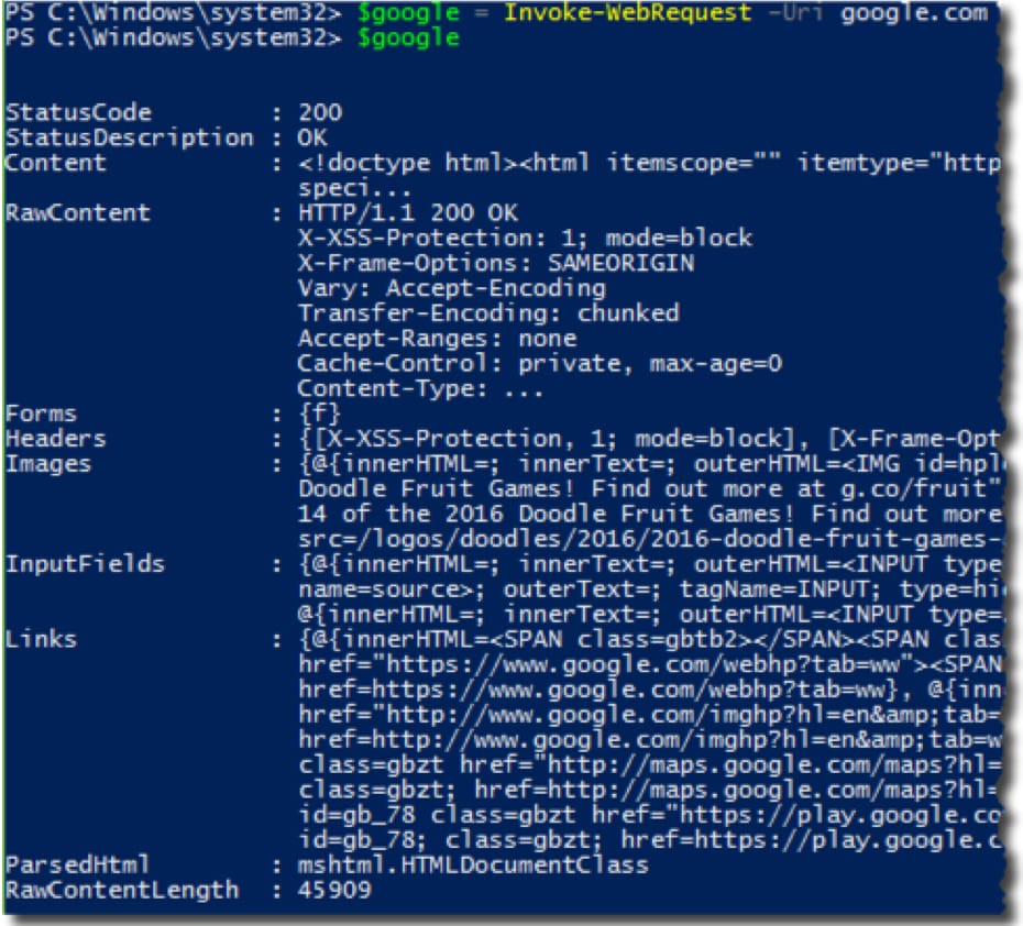 Web scraping tool for PowerShell