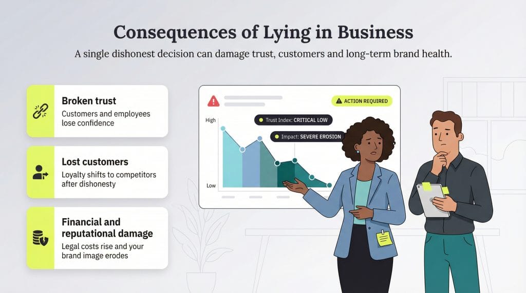 consequences of lying in business graphic