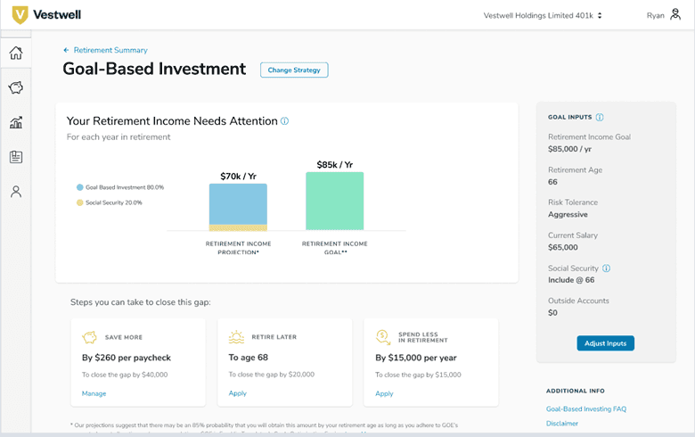Vestwell goal based investments