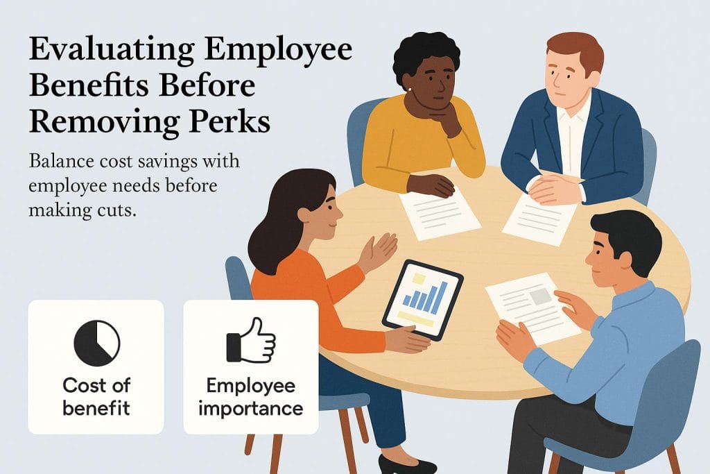 Evaluating employee benefits graphic