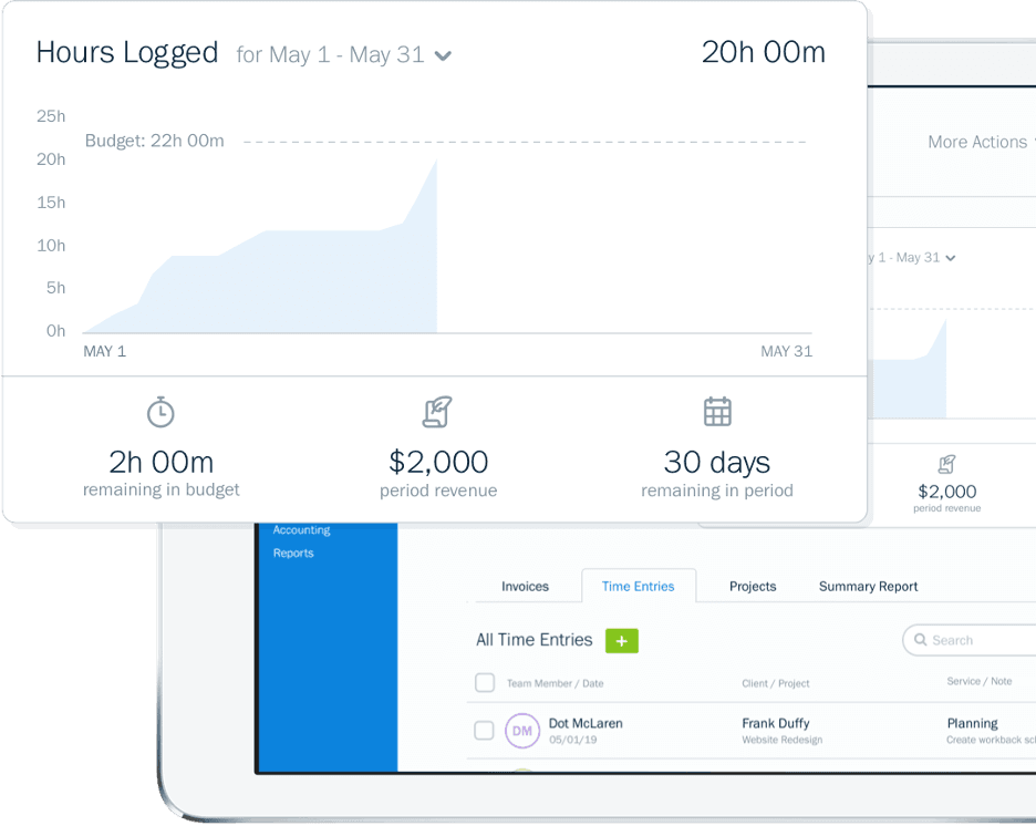 Freshbooks hours logged