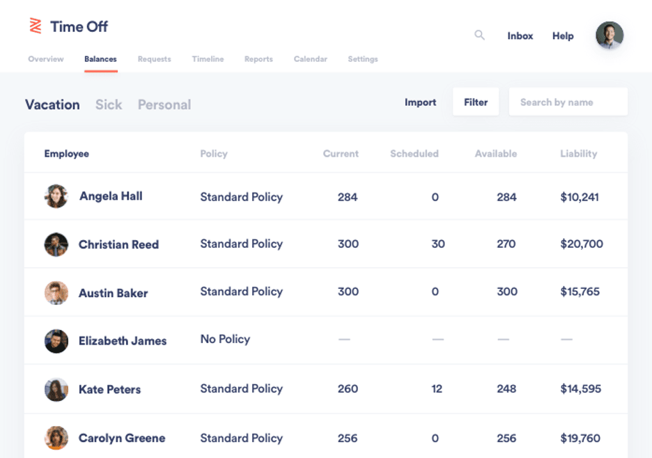 Zenefits dashboard