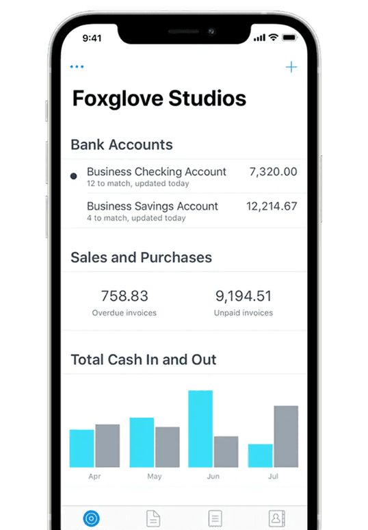 Xero platform on a mobile device