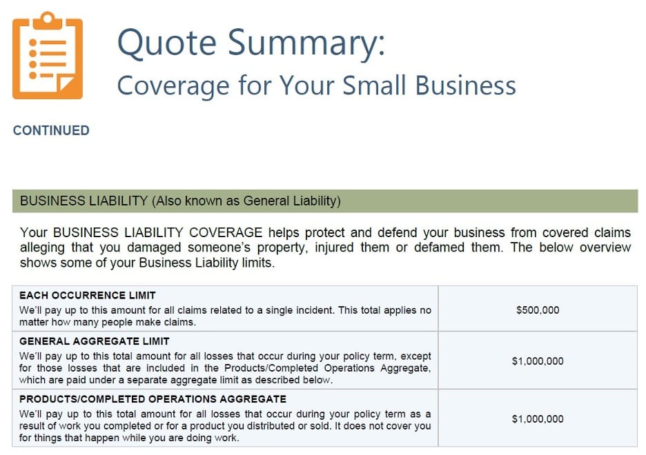 The Hartford coverage limits