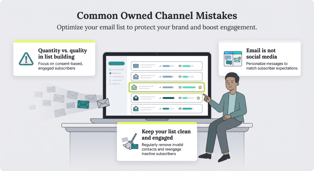 owned channel mistakes graphic