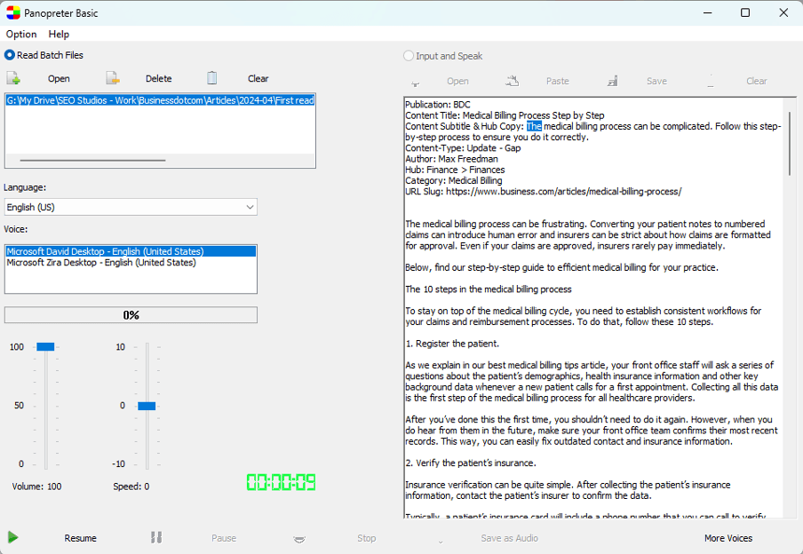 Panopreter Read Batch Files