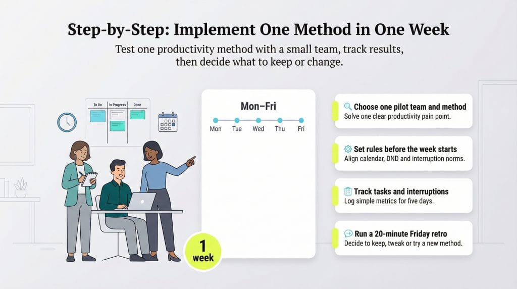 implement one method in one week