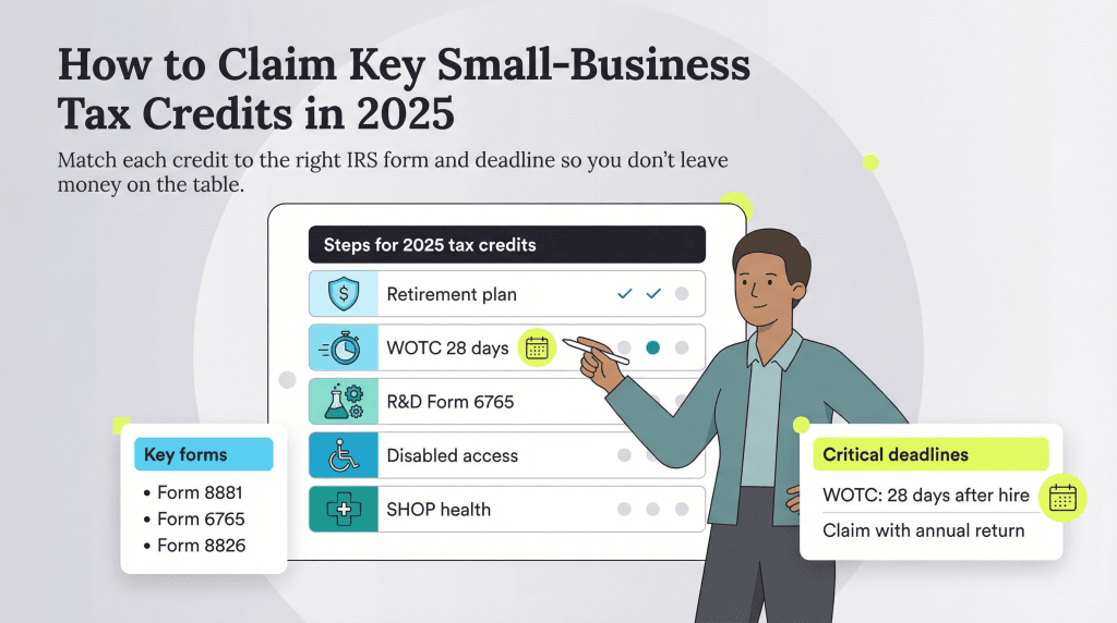 how to claim small business tax credits