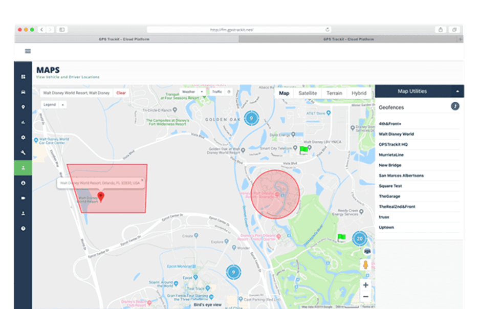 NexTraq geofence and mapping