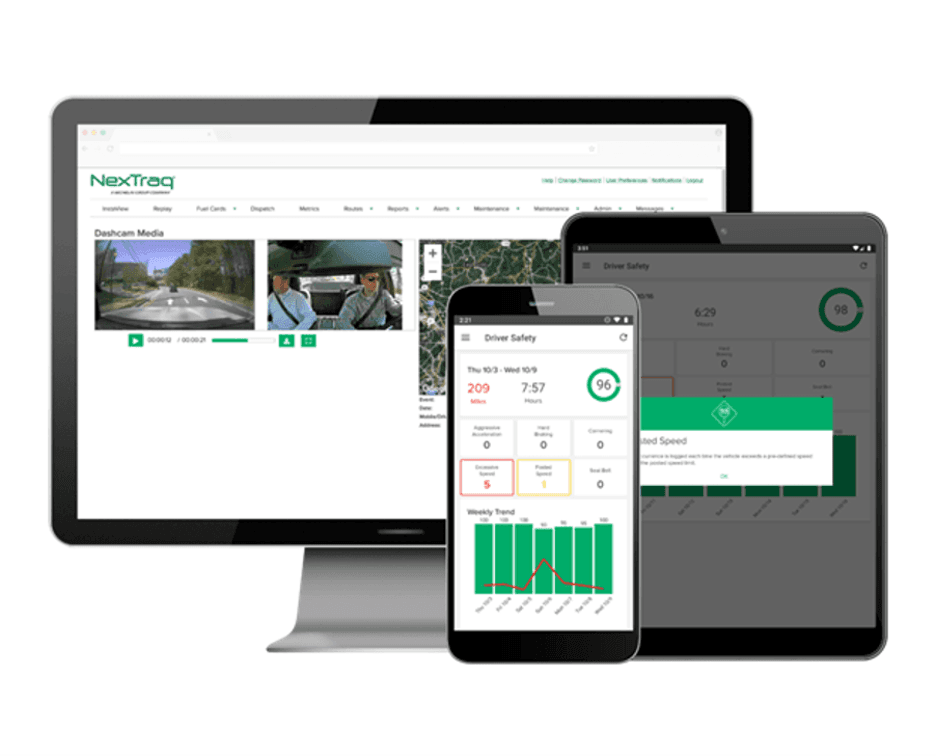 NexTraq tablet, mobile, desktop