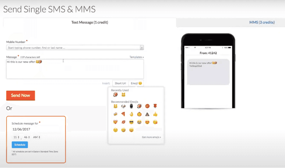 ProTexting messaging interface