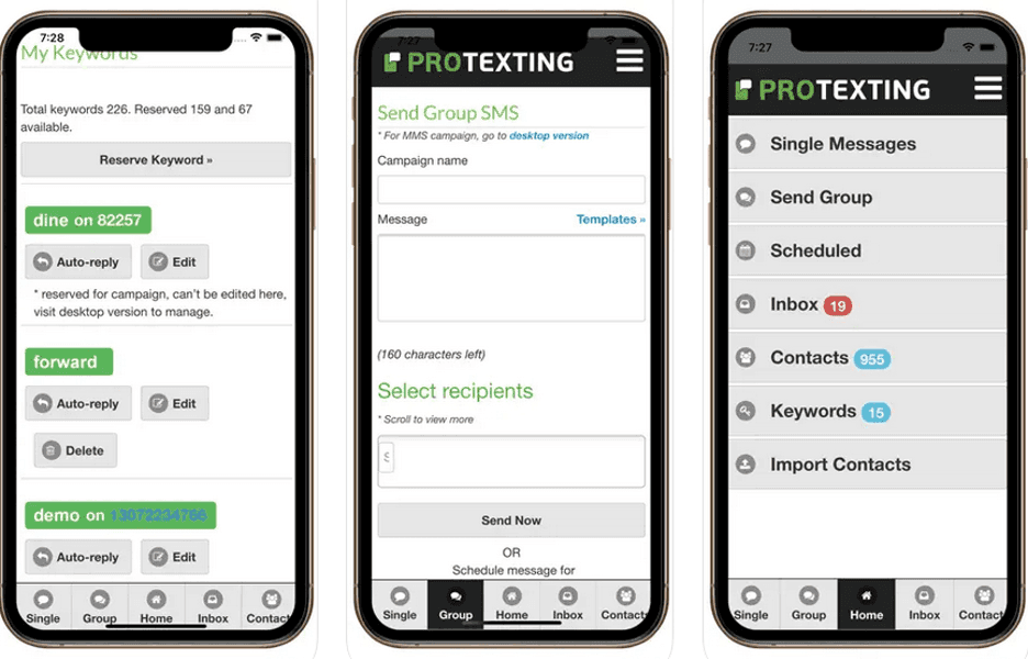 ProTexting mobile app