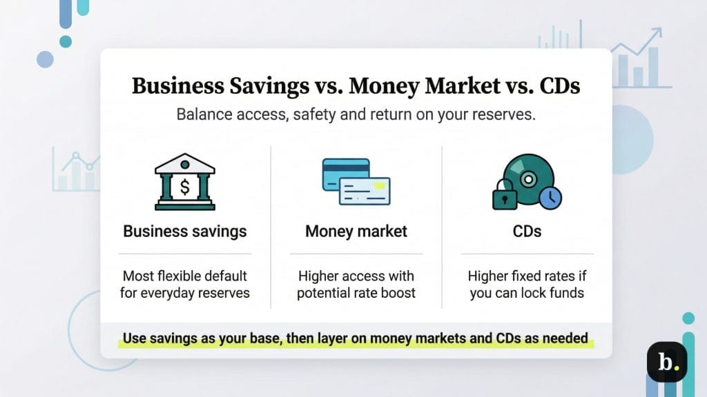business savings vs. money marked cds