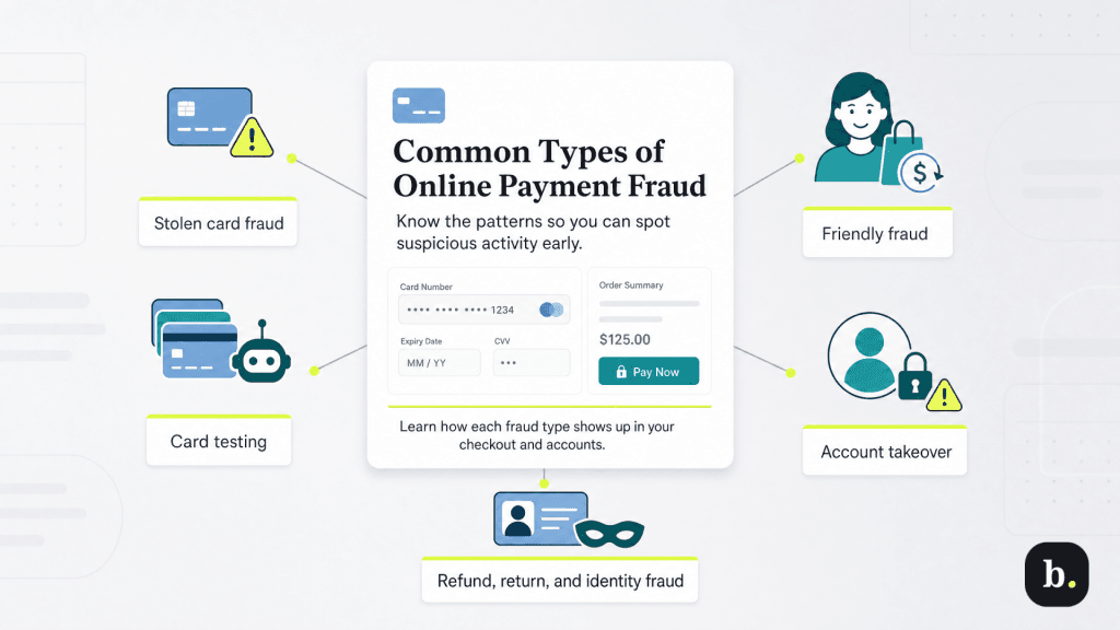 common types of online payment fraud graphic