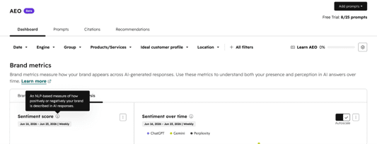 Hubspot AEO brand metrics