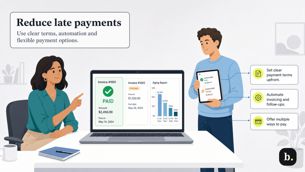 reduce late payments graphic