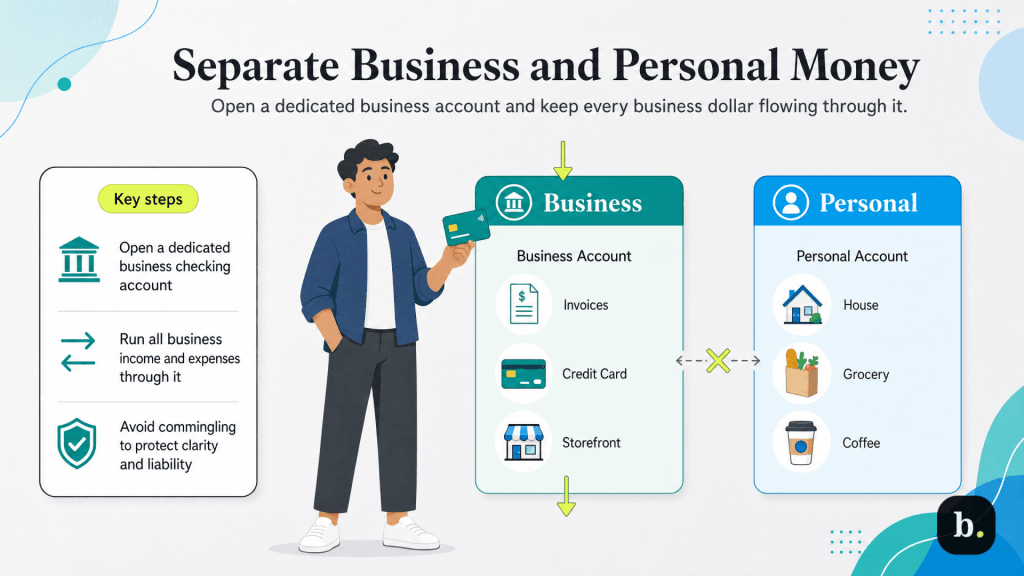 separate business and personal money graphic