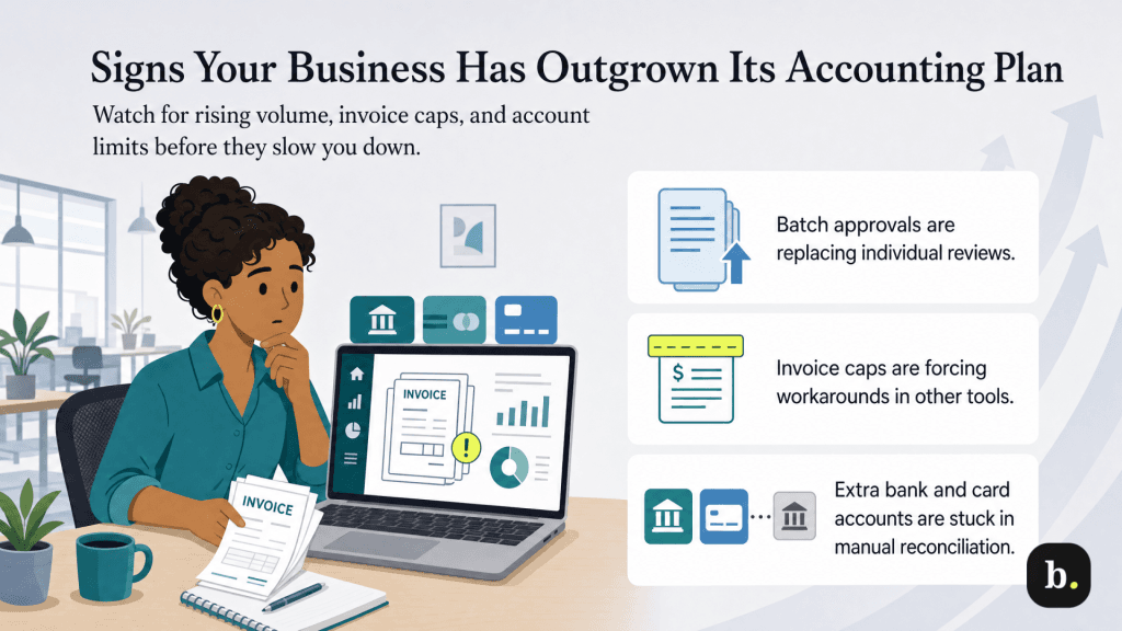 signs you've outgrown your business plan graphic