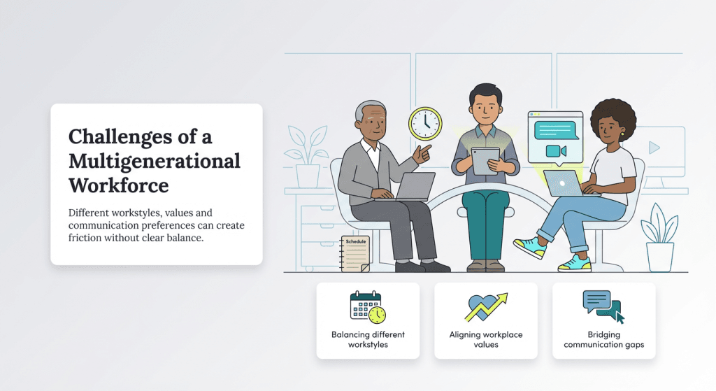 Multi Generational Workforce Vector How to Work With a Multigenerational Workforce