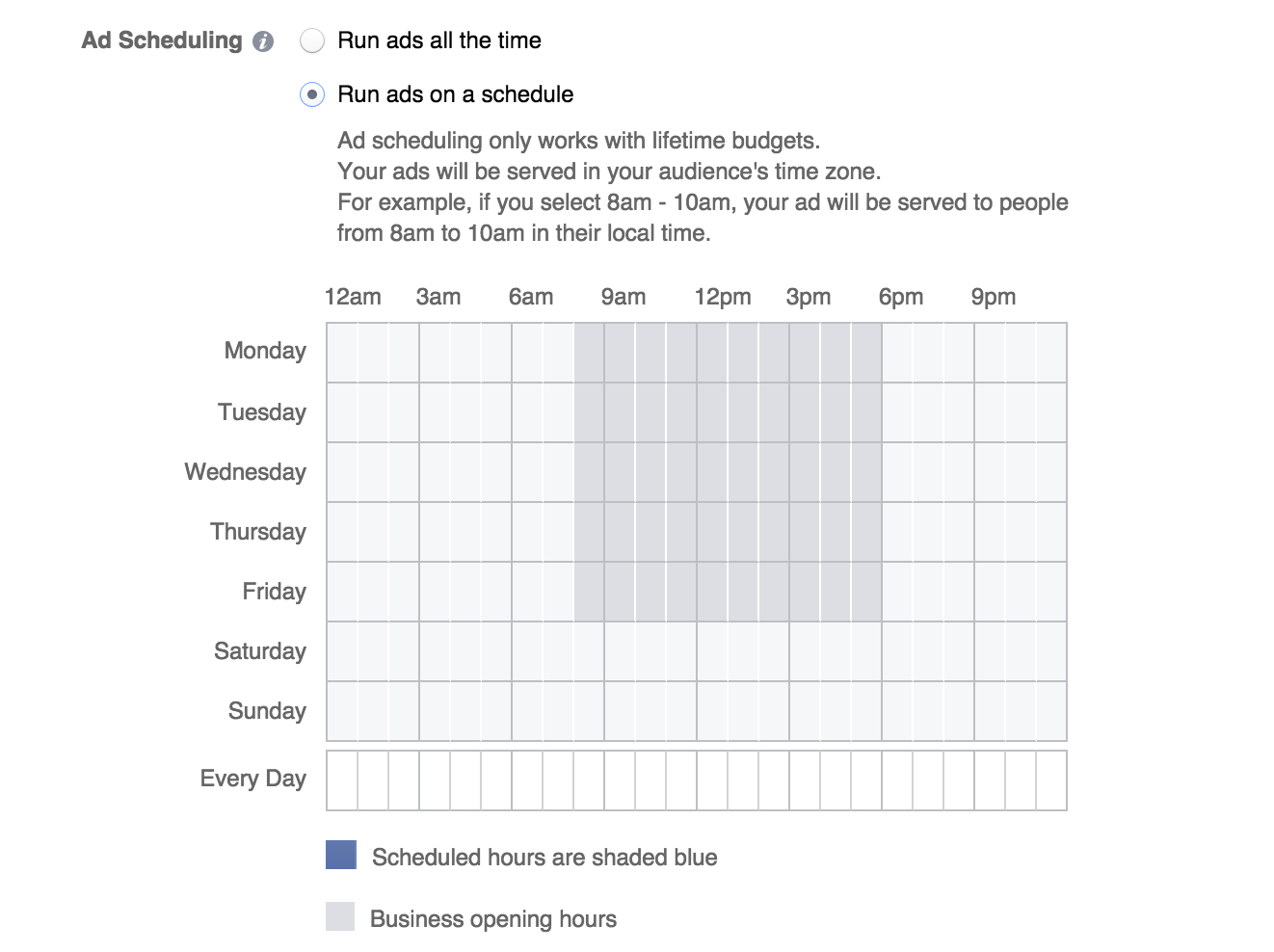 Facebook Ad Scheduling Tool