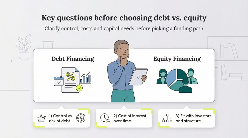 debt vs. equity finances graphic